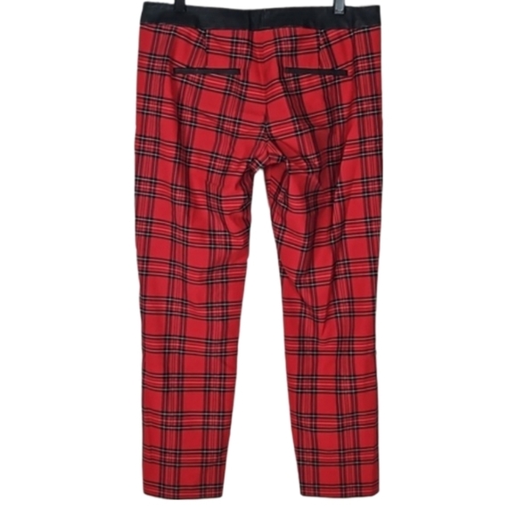 Express Dress Pants Retro Columnist Red Black Plaid, Size 8R - Picture 3 of 8